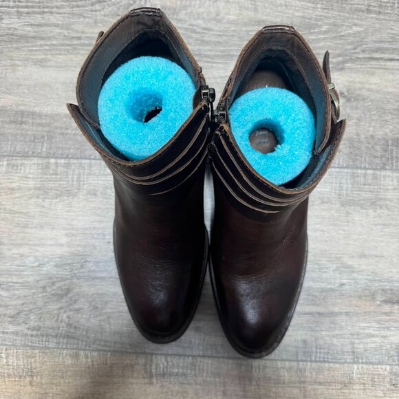 Born Payton Brown Leather Wraparound Strap Ankle Boots Women's Size 7.5 - Picture 2 of 7